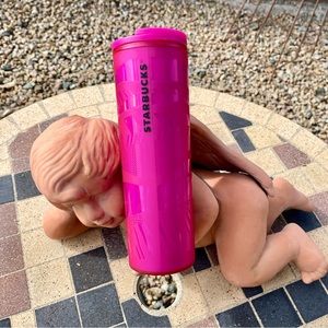 Starbucks neon hot pink Barbie Super Cute! acrylic mug 2021 16 oz